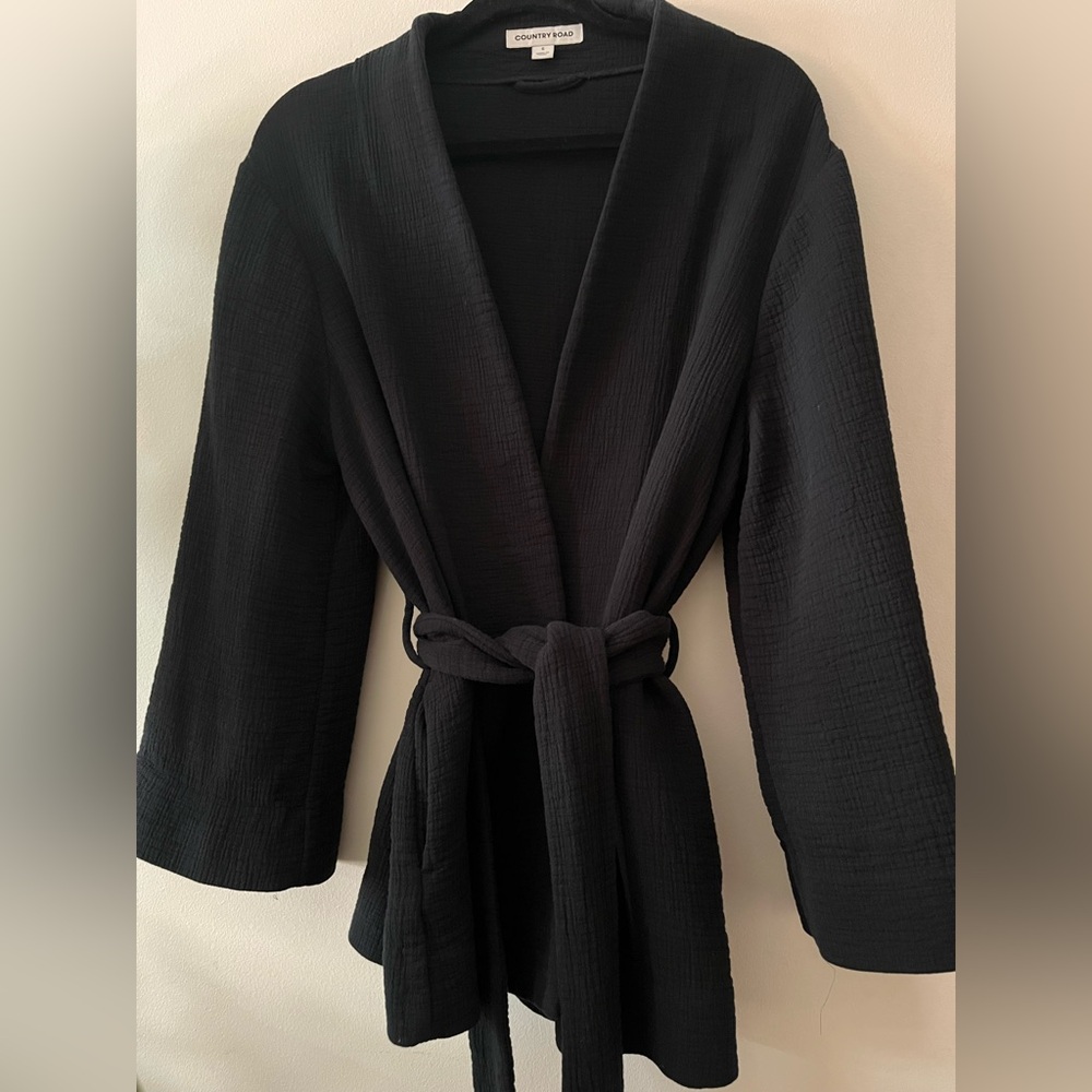 Gauzey Cotton Wrap Sweater